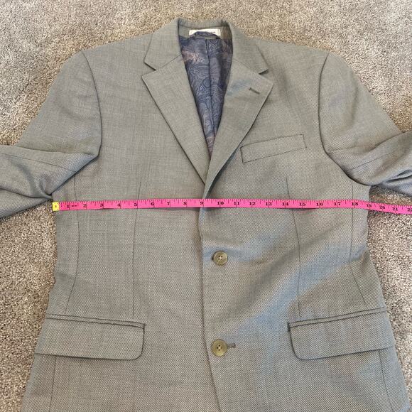 Chaps Mens Slim‎ Fit Sports Coat Blazer Linen Blend Light Grey Size 38R - Picture 10 of 11